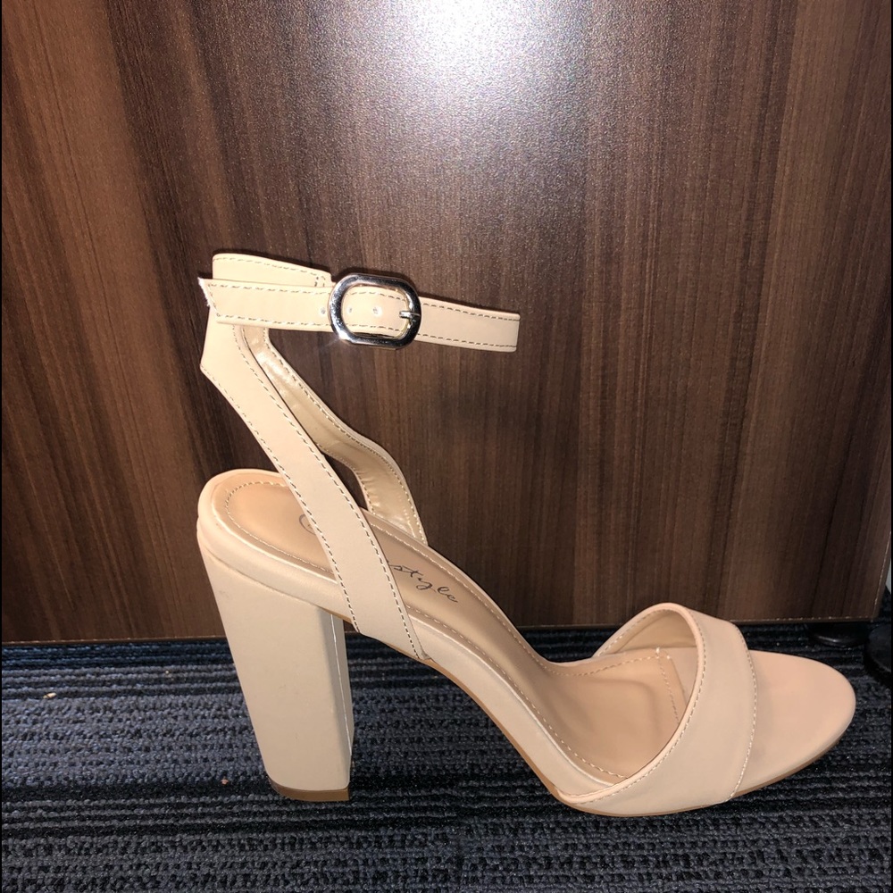 Nude Thick Heel